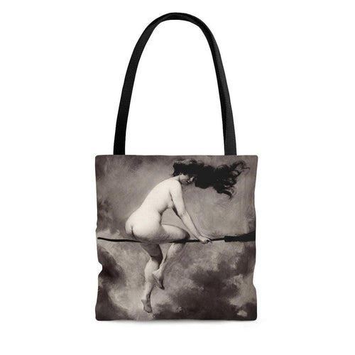 Witch on Broom Tote Bag - TheCoolRuler