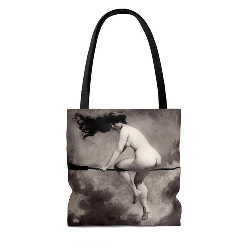 Witch on Broom Tote Bag - TheCoolRuler